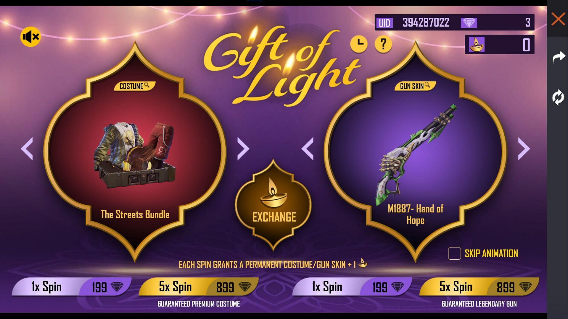 Gift of Light event offers gamers an opportunity to get a variety of rewards (Image via Free Fire)