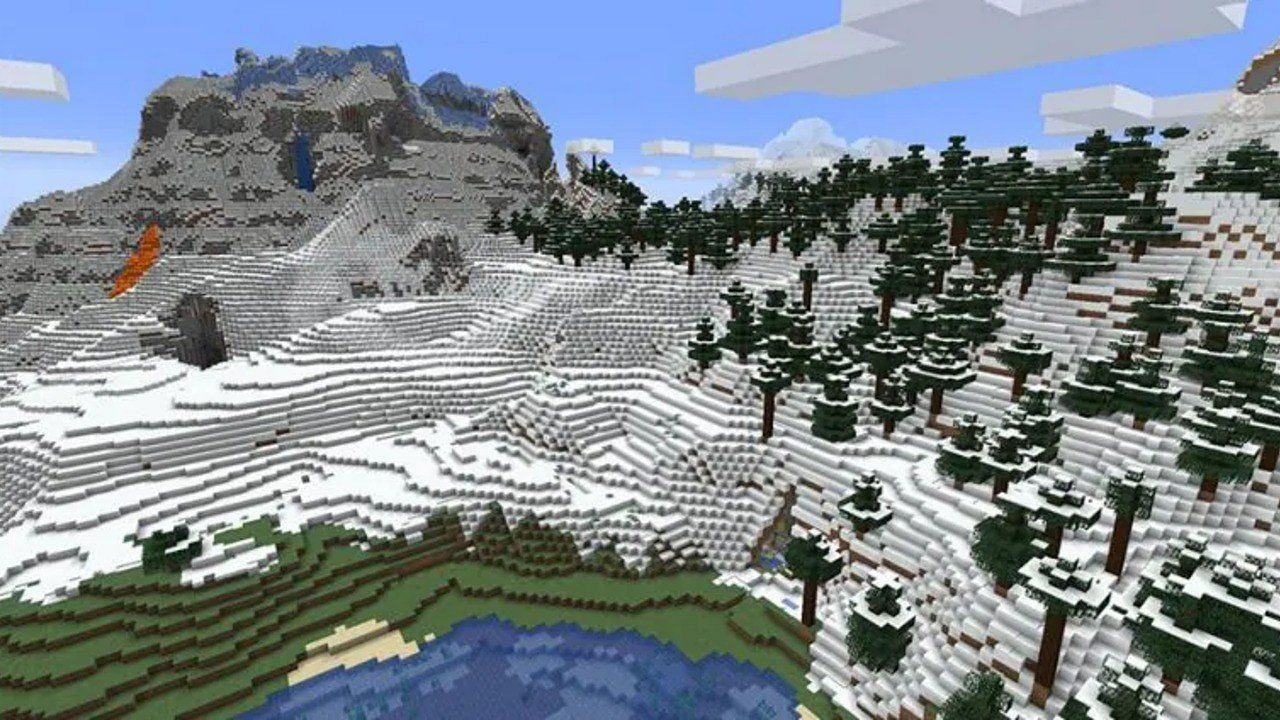 Mountains are now vast and sprawling (Image via Minecraft)