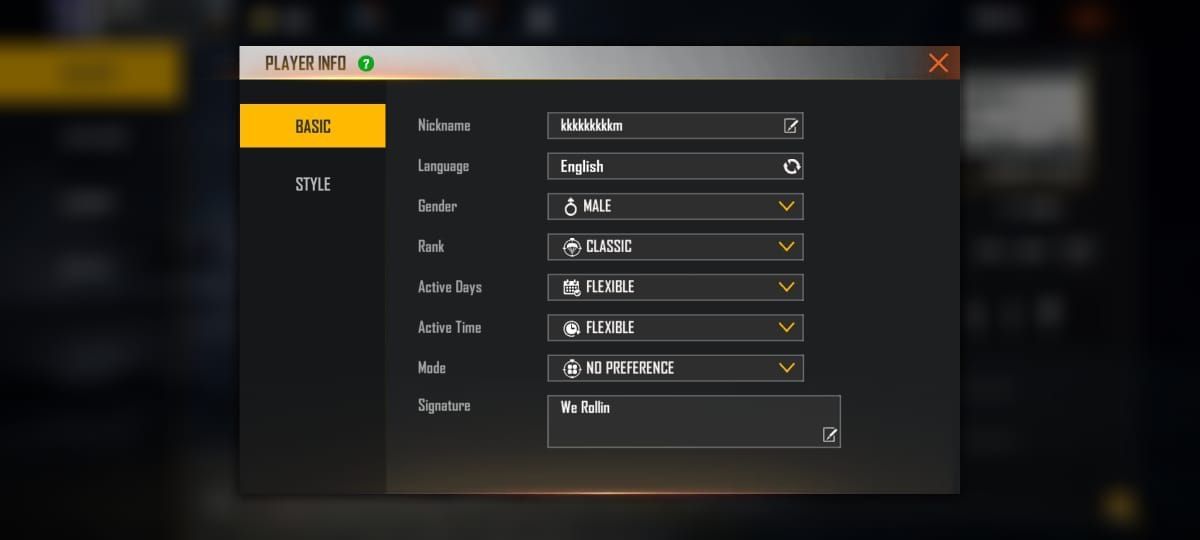 Change signature in Free Fire (Image via Garena)