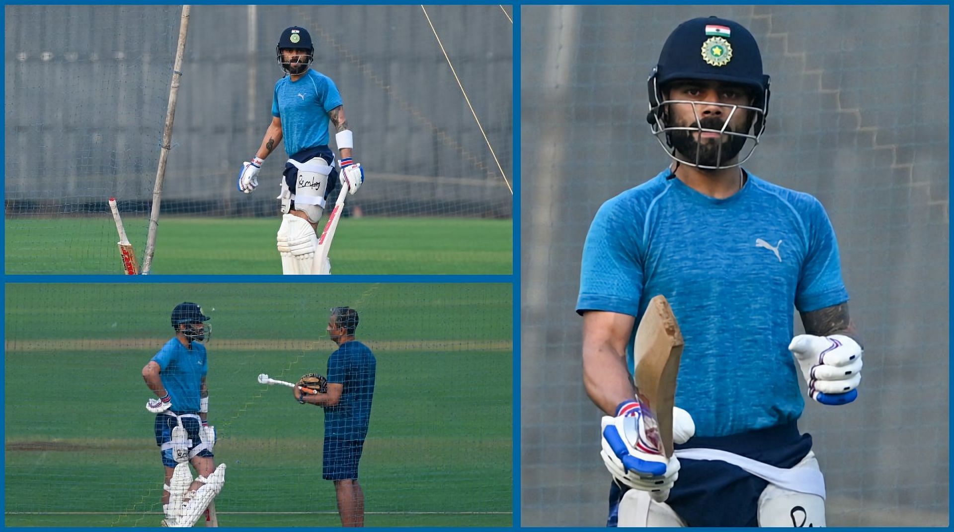 Virat Kohli practices with Sanjay Bangar (Source: Cricbuzz)