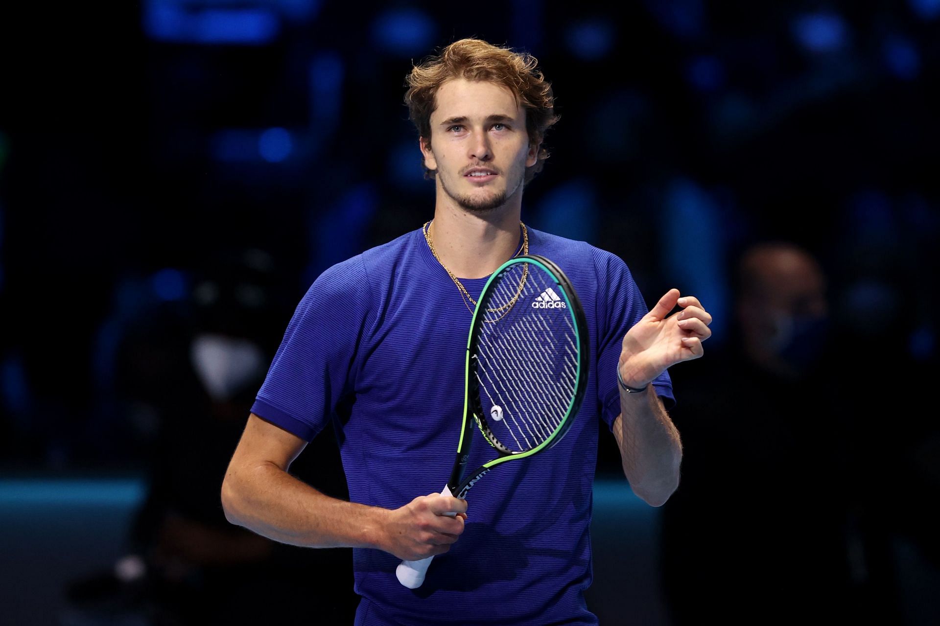 Nitto ATP World Tour Finals - Alexander Zverev acknowledges the crowd after his win over Hurkacz on Thursday