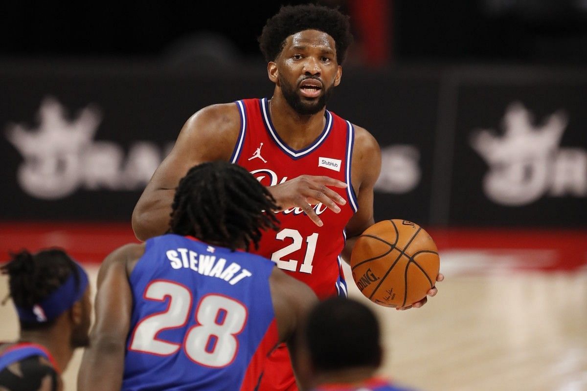 Joel Embiid and the Philadlephia 76ers will face the Detroit Pistons on the momentum of a four-game winning streak. [Photo: Sports Illustrated]