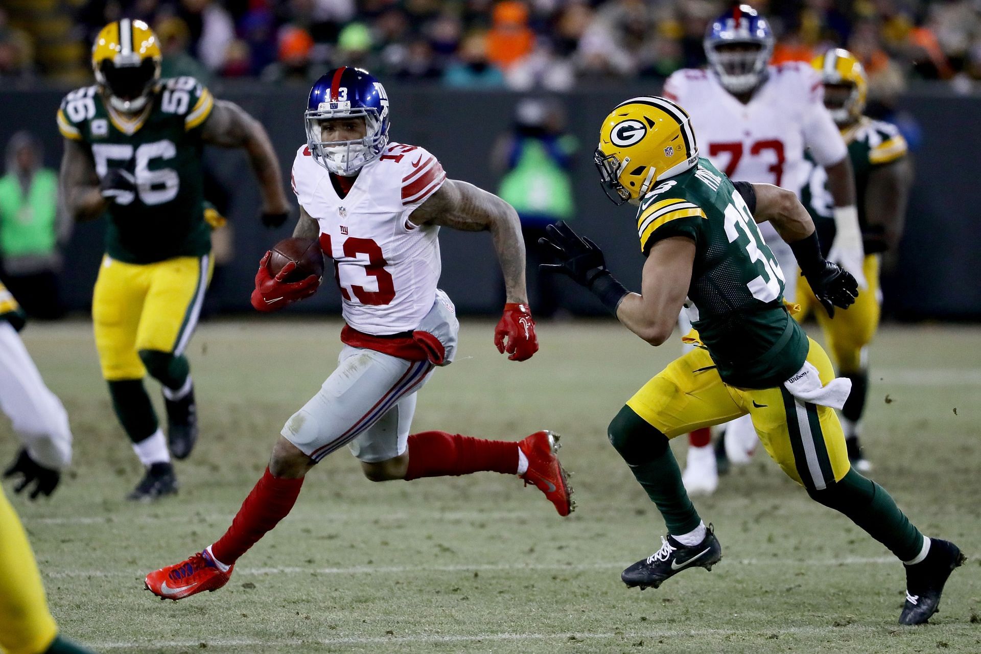 Odell Beckham Jr. of New York Giants v Green Bay Packers