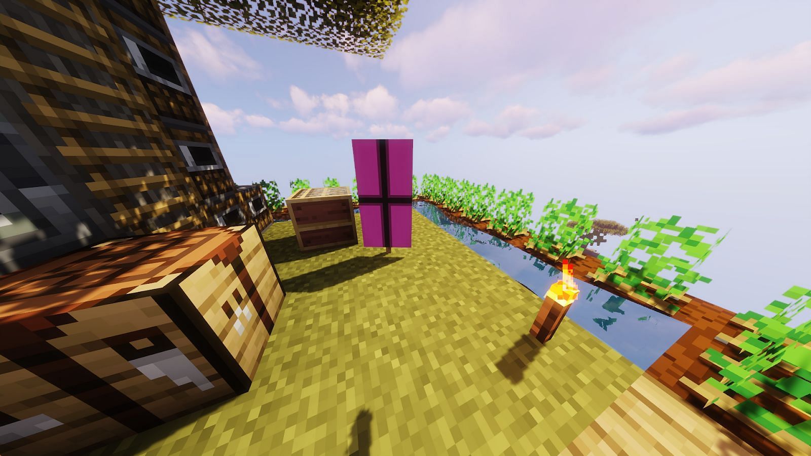 Banners can be placed almost anywhere (Image via Minecraft)