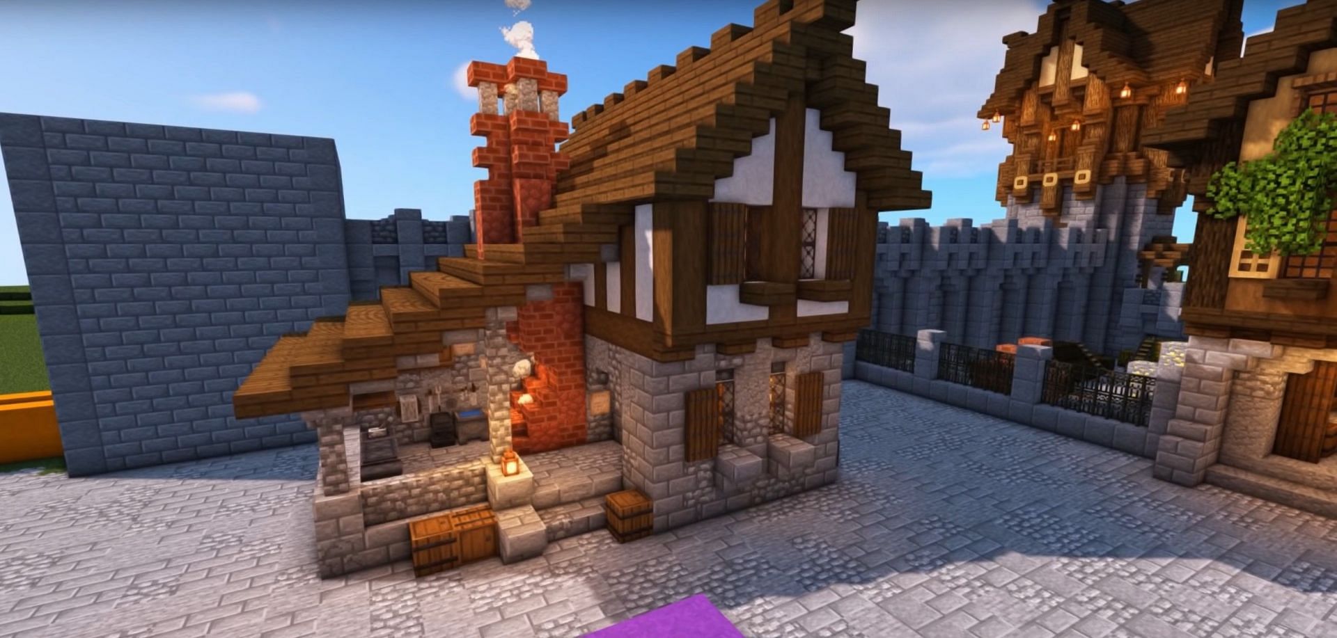 A Blacksmith&#039;s house in Minecraft (Image via Minecraft)