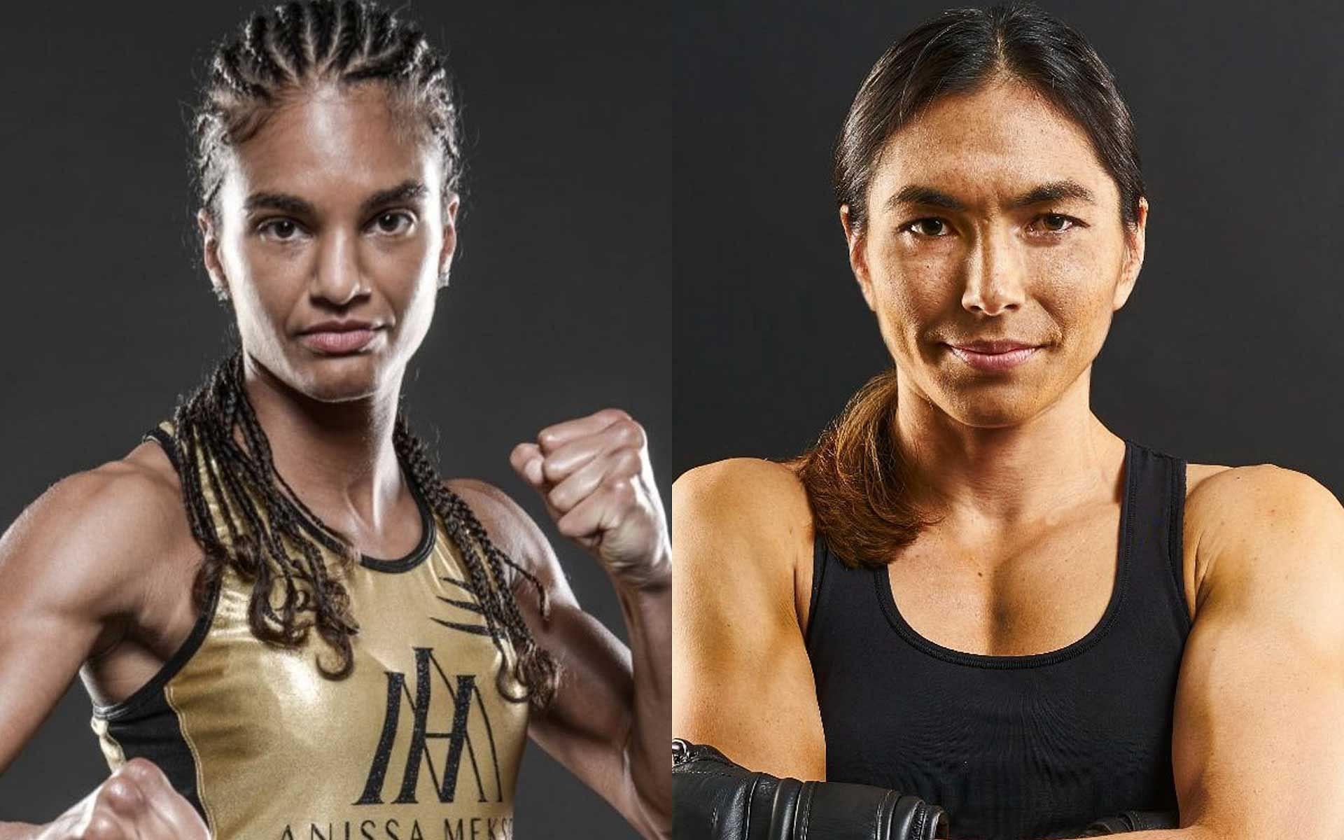 Anissa Meksen (left) lobbies for a fight against ONE atomweight kickboxing world champion Janet Todd (right) [Photo courtesy of ONE Championship]