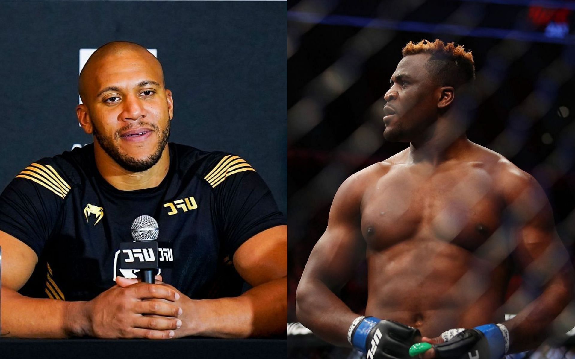 Ciryl Gane (left); Francis Ngannou (right)