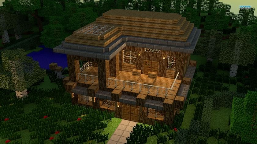 I finished my big house in survival on Minecraft Pocket Edition