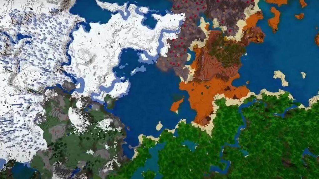 The layout of this seed (Image via Minecraft)
