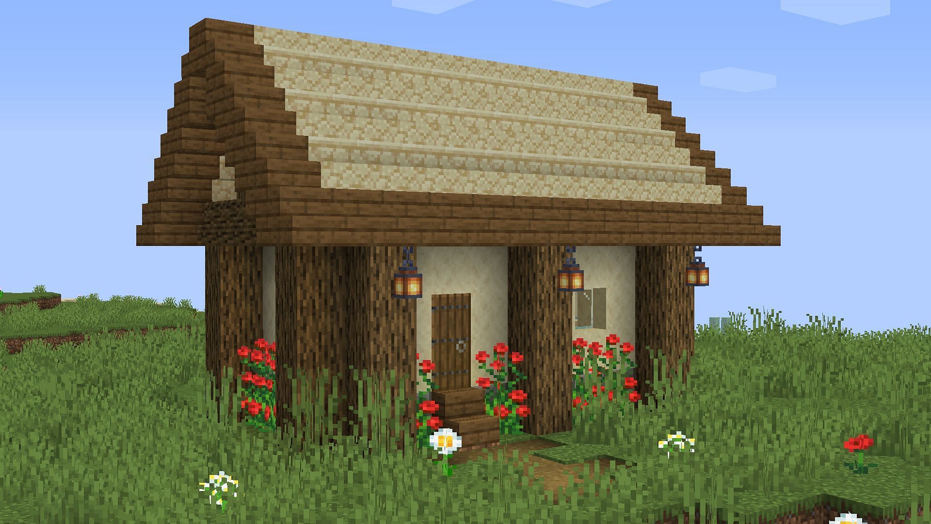 Simple Wooden hut (Image via Minecraft)