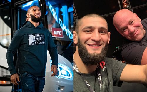 Khamzat Chimaev (left), Dana White (right) [Images Courtesy: @khamzat_chimaev on Instagram]