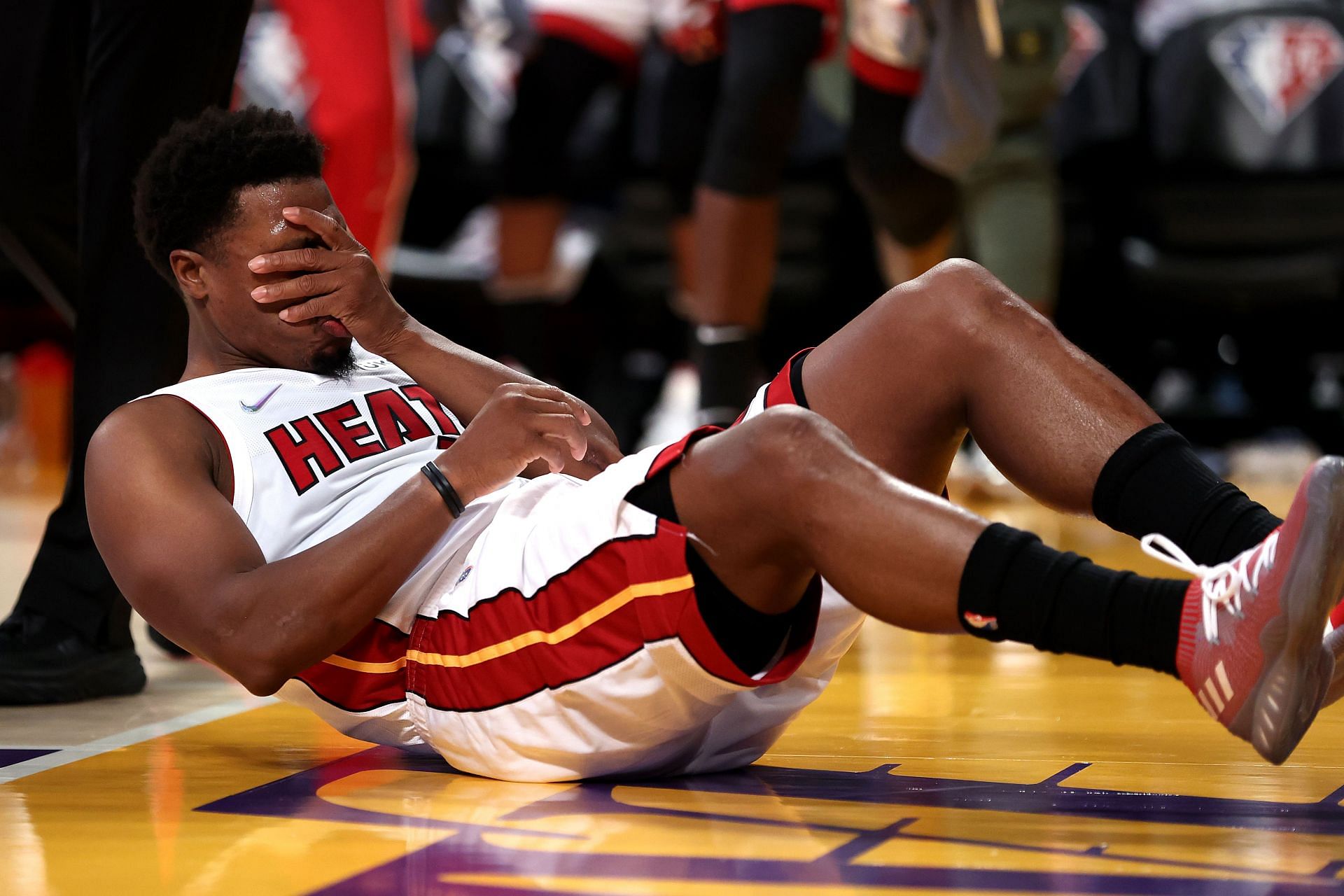 Kyle Lowry of the Miami Heat at Staples Center