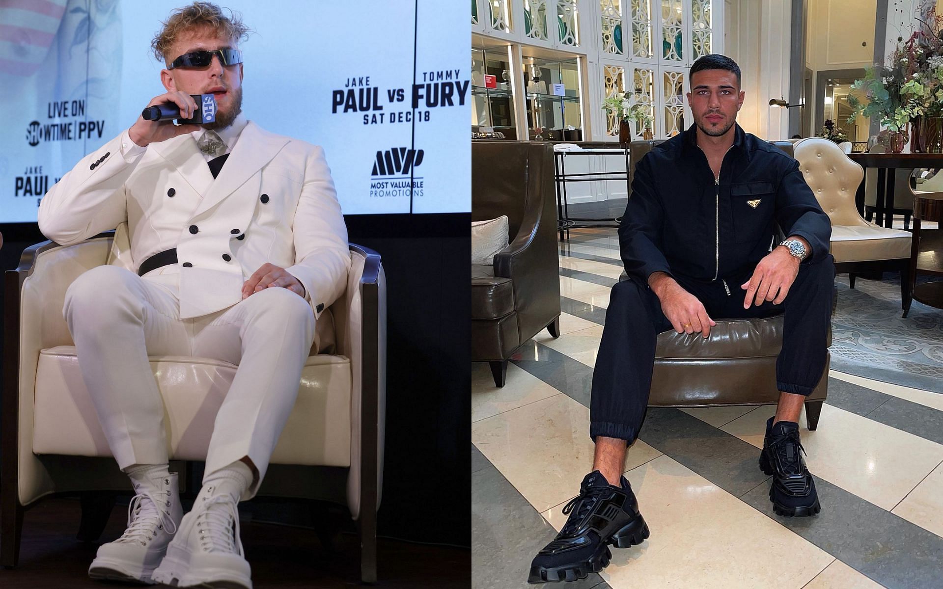 Jake Paul (left) &amp; Tommy Fury (right) [Image Credits- @tommyfury on Instagram]