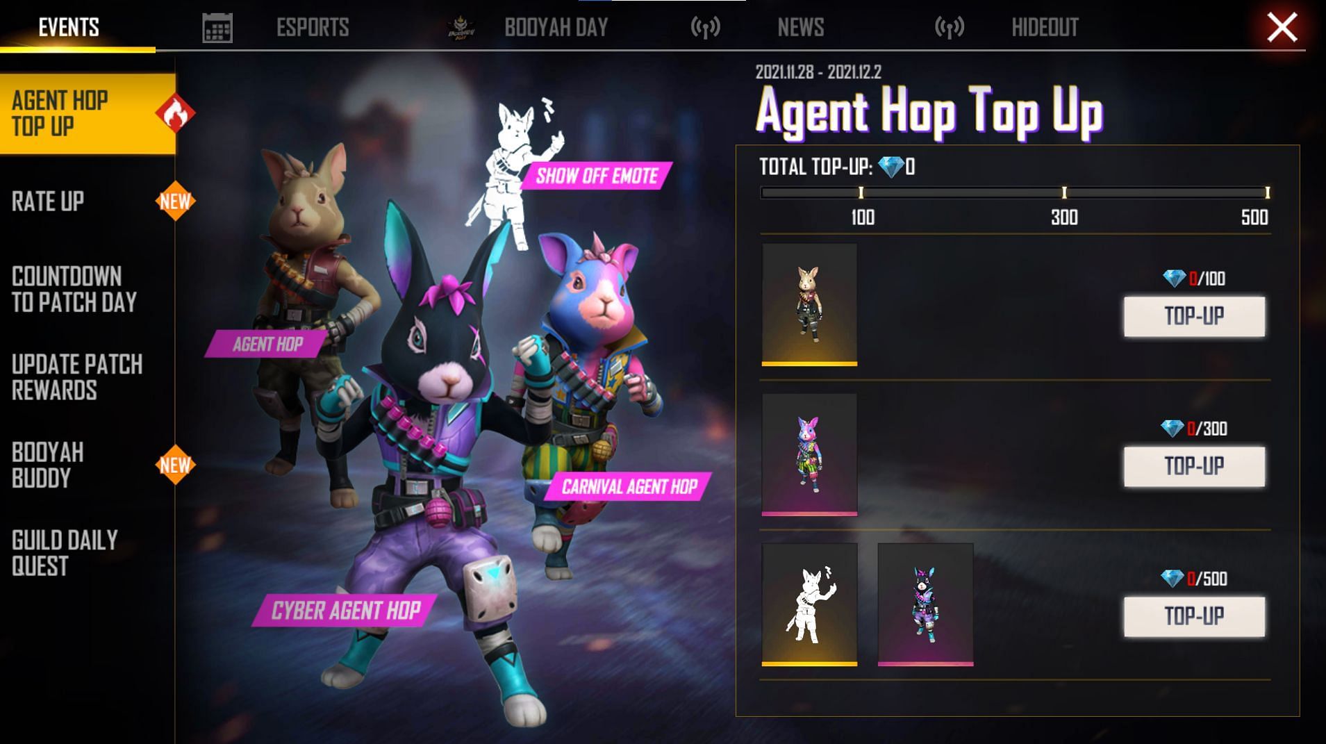 Agent Hop Top Up (Image via Free Fire)