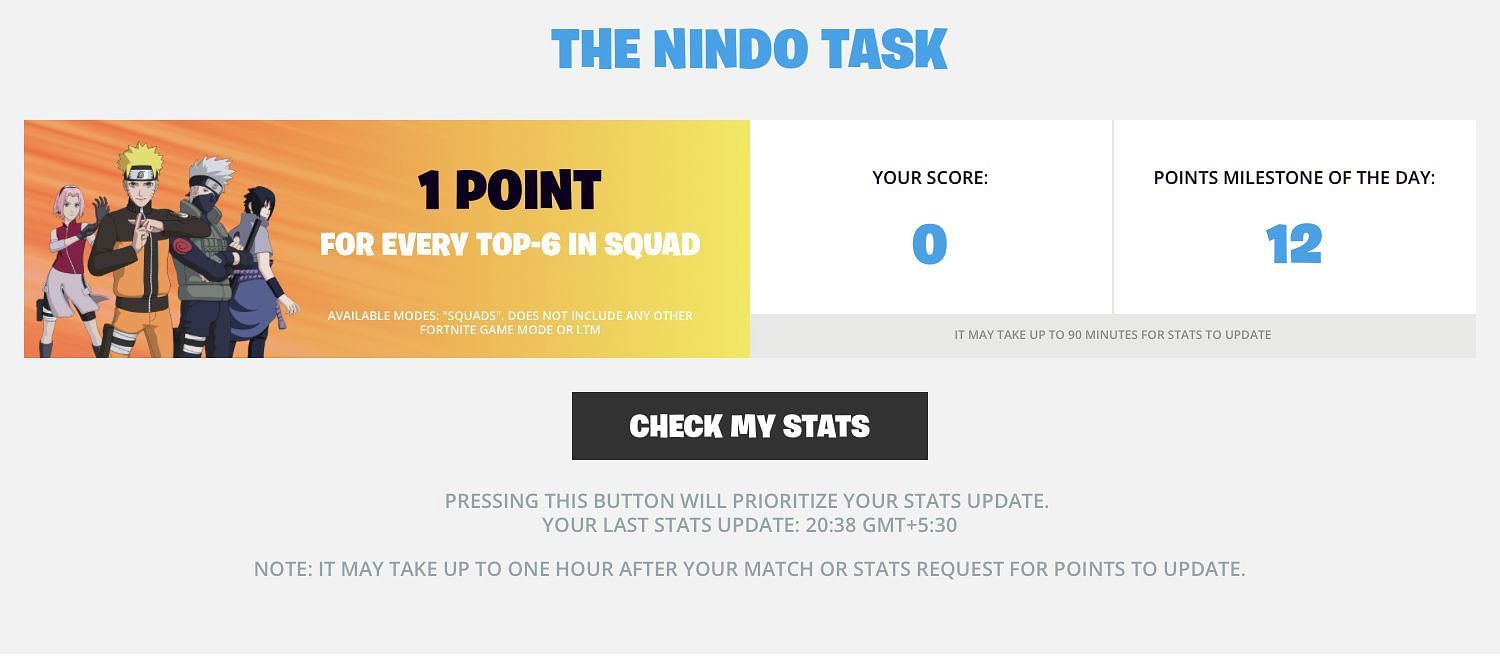 Fortnite Naruto Nindo Challenges guide