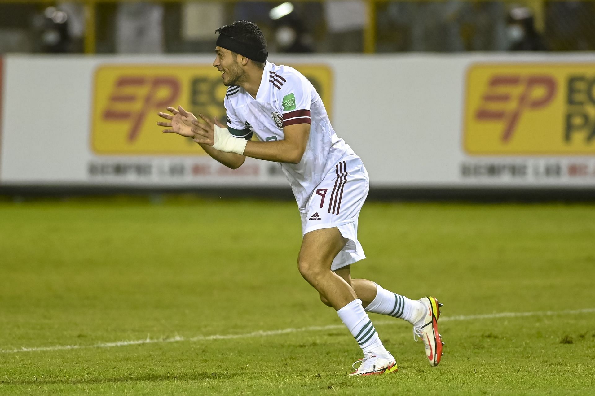 Mexico striker Raul Jimenez in action in the game against El Salvador