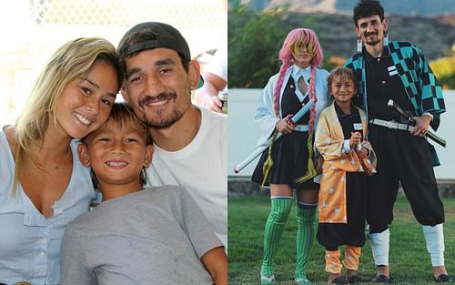 Max Holloway and family dress up as 'Demon Slayer' characters [Images credit: @blessedmma via Instagram]