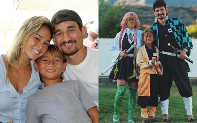Max Holloway and family dress up as characters from popular anime 'Demon Slayer' for Halloween