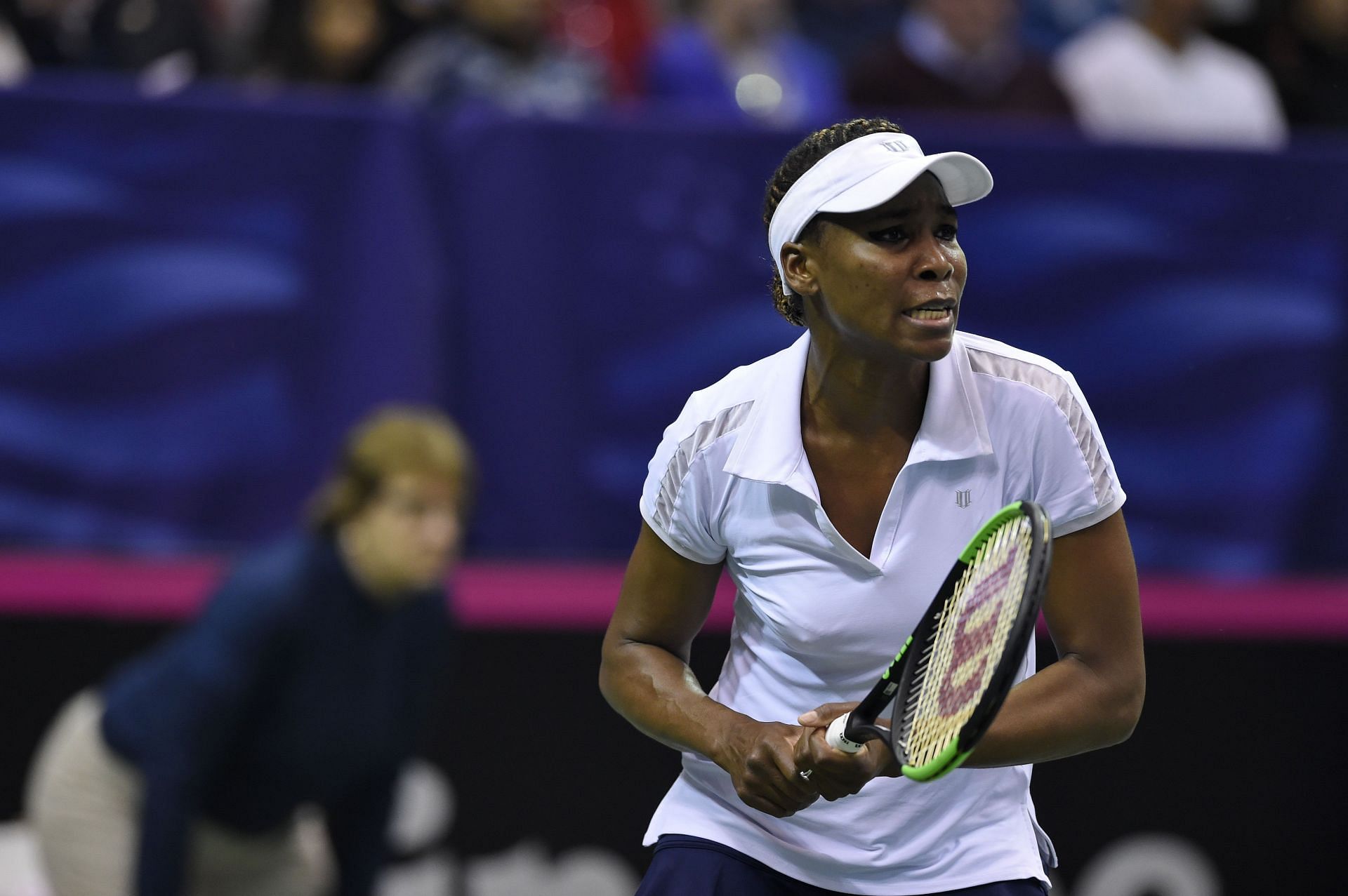 Venus Williams representing the United States at the 2018 Fed Cup