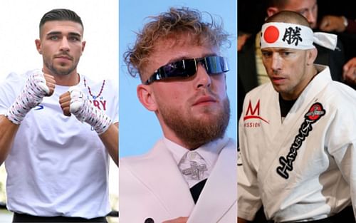 Tommy Fury (left); Jake Paul (center); Georges St-Pierre (right)