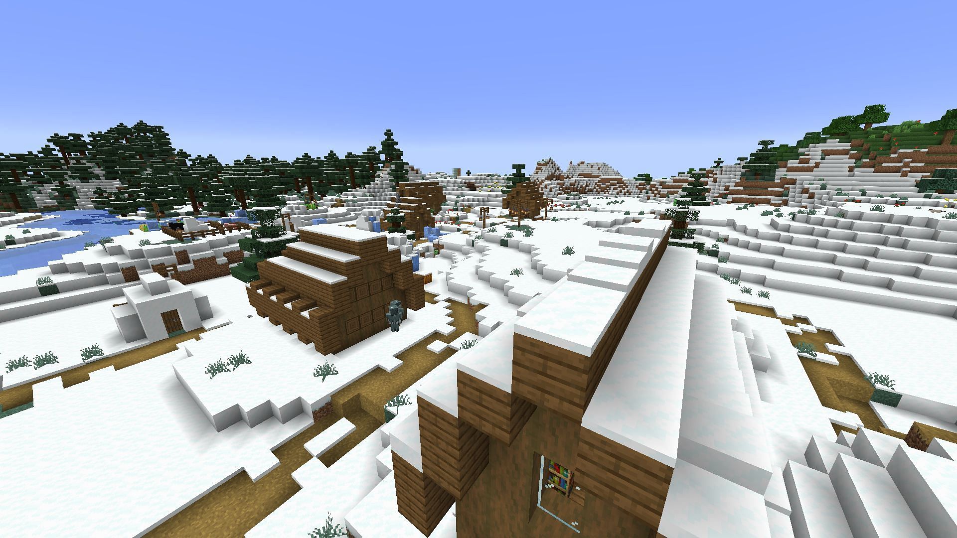 Snowy village (Image via Minecraft)