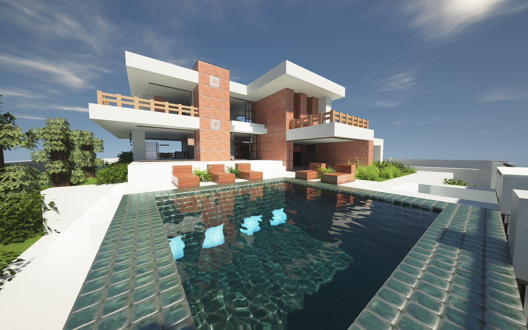 Swimming pool in modern house (Image via Reddit)