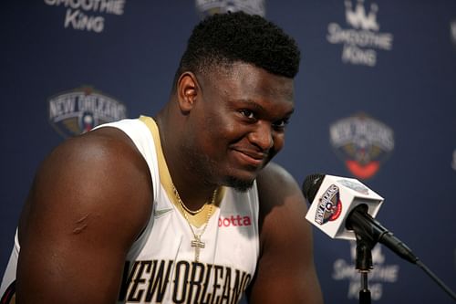 Zion Williamson at New Orleans Pelicans Media Day