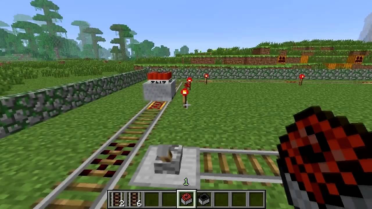 Activator rails need to be placed next to other rails to connect (Image via Minecraft)