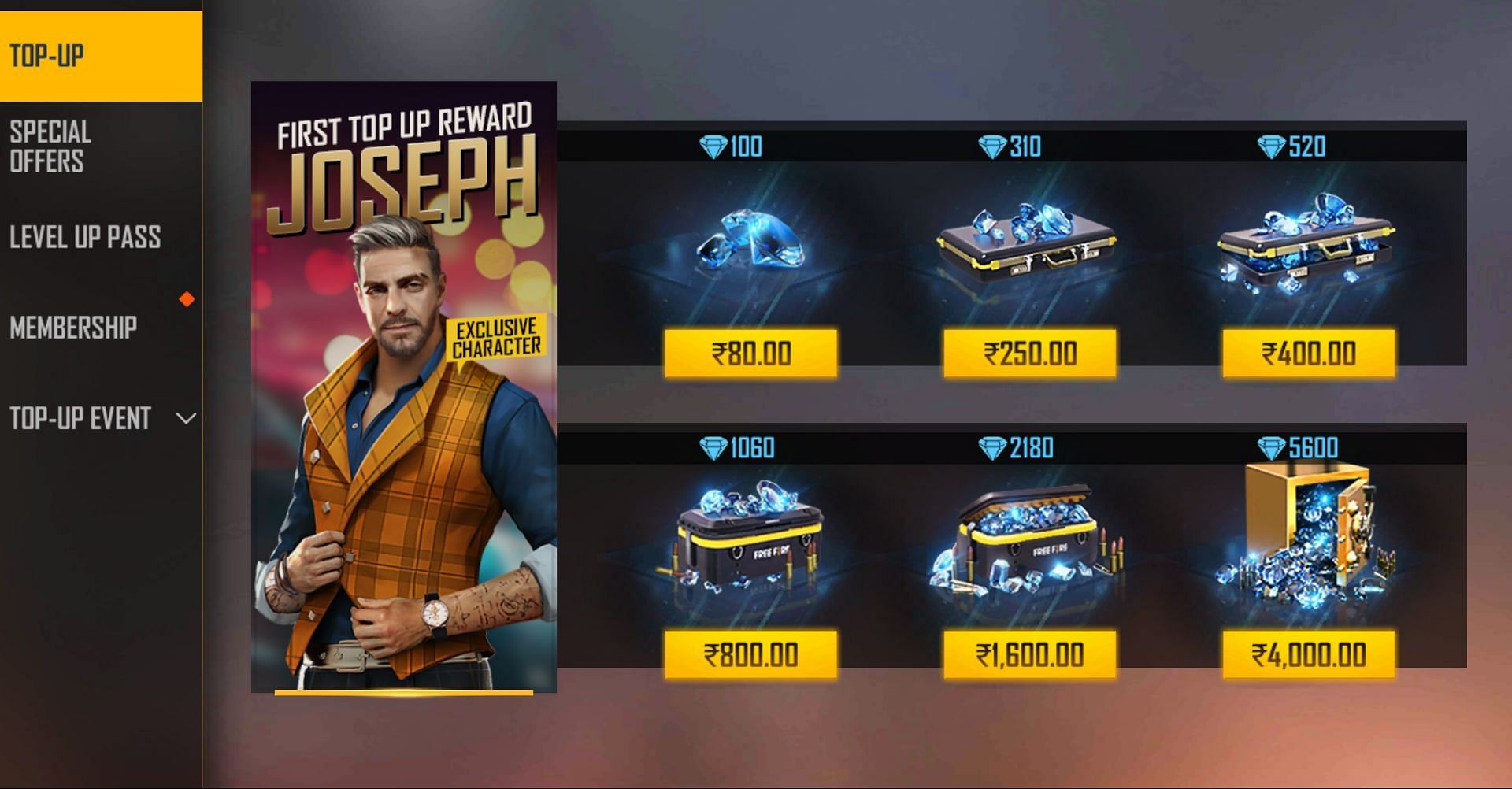 There are six different options (Image via Free Fire)