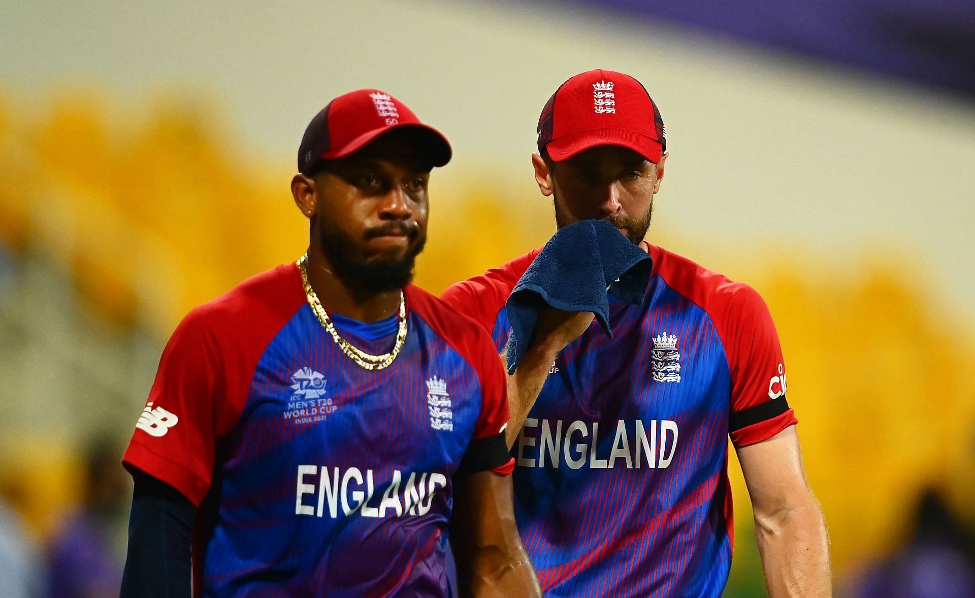 Chris Jordan (l) failed to deliver for England with the ball when it mattered the most