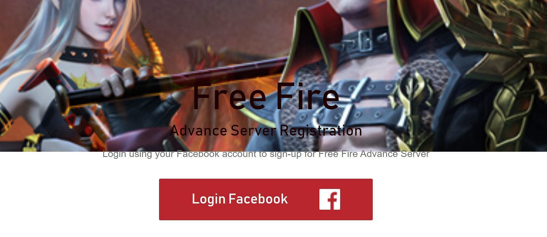 Players should click on the &quot;Login Facebook&quot; button and sign in using their account (Image via Free Fire)