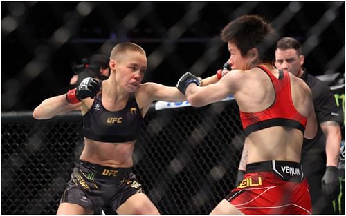 Rose Namajunas and Weili Zhang at UFC 268