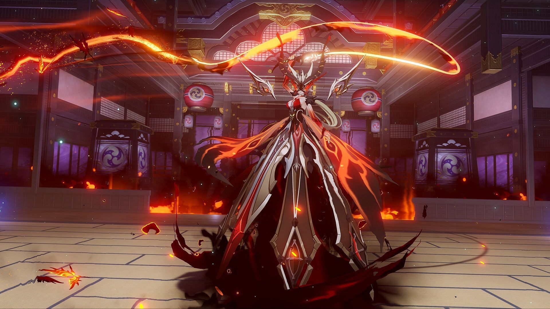 La Signora boss in Genshin Impact would perfectly fit in Fortnite (Image via miHoYo)