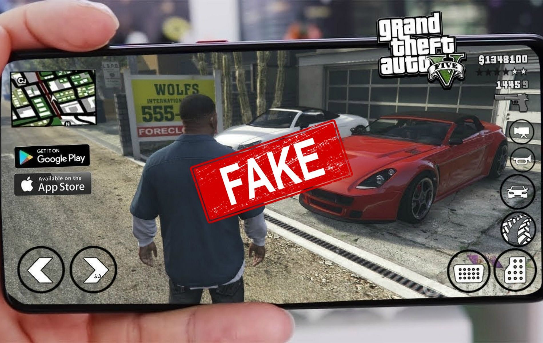 GTA 5 cannot be downloaded on Android and iOS devices (Image via Sportskeeda)