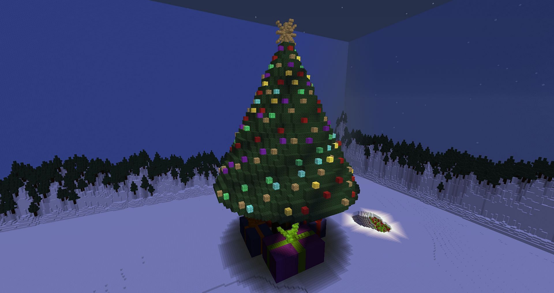 A Christmas tree in this mod (Image via Minecraft)
