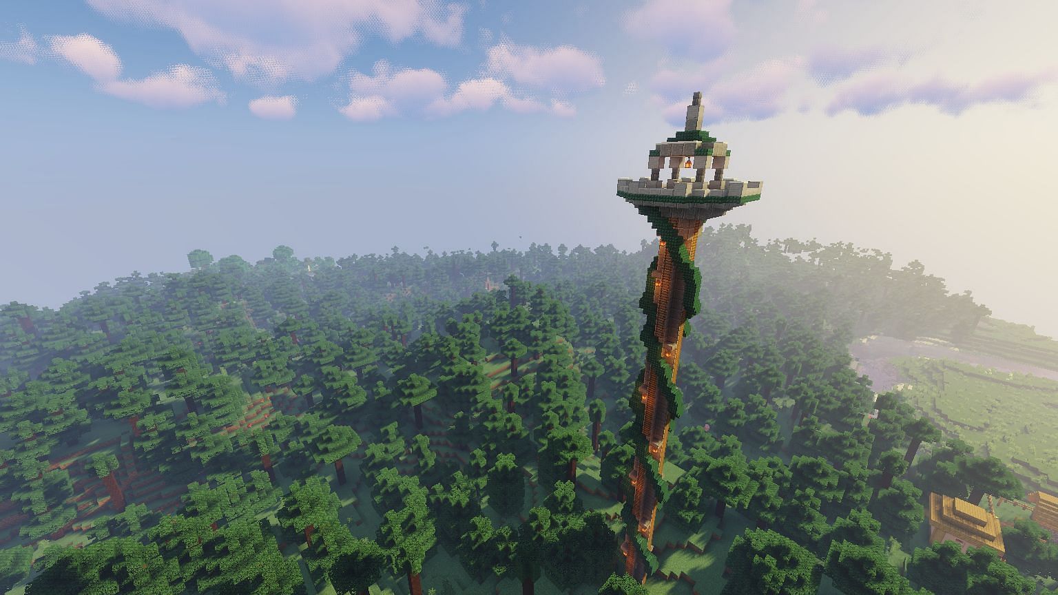 The Tower of the Wild mod pictured (Image via Minecraft)