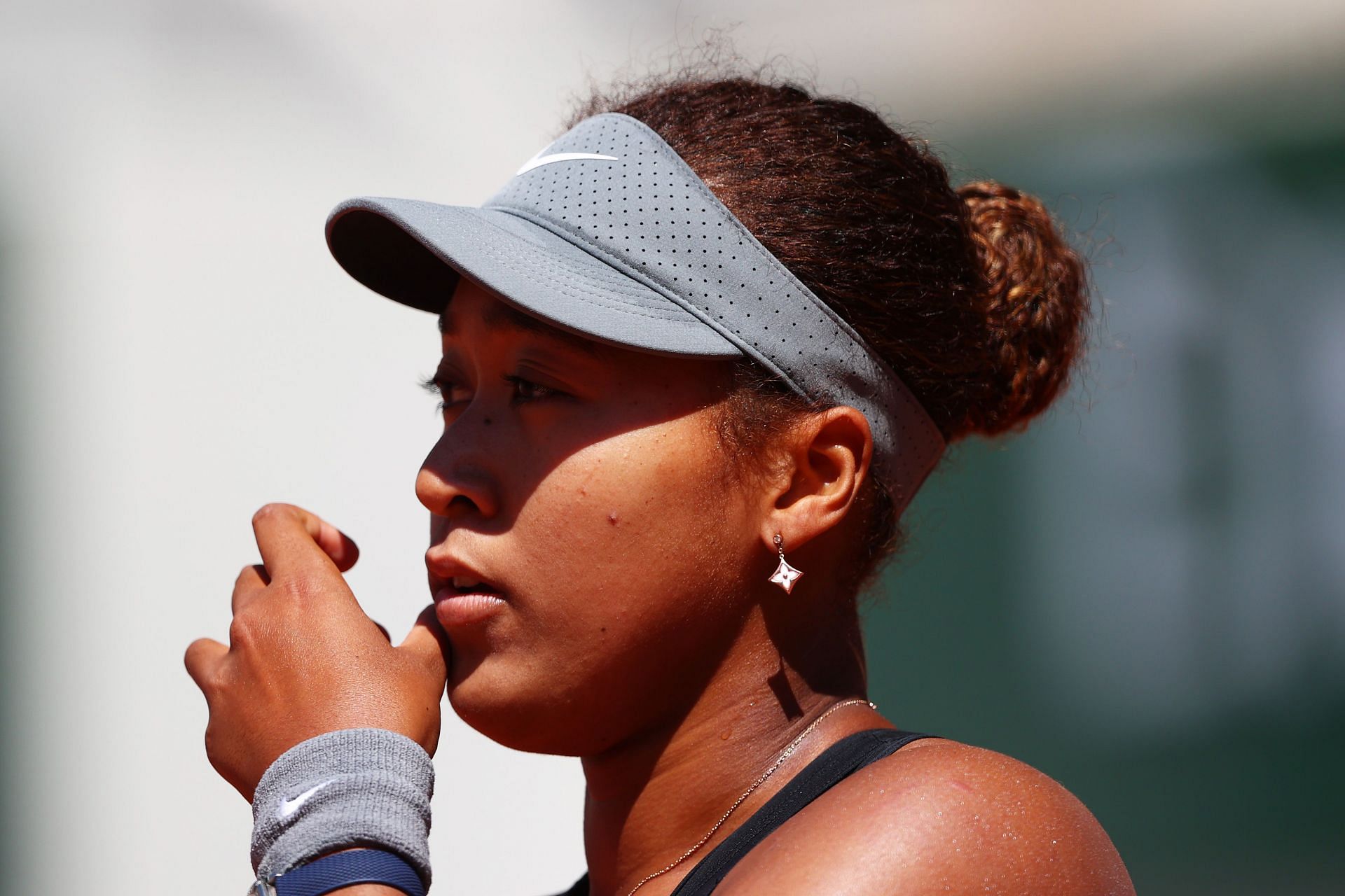 Naomi Osaka in action at the 2021 French Open