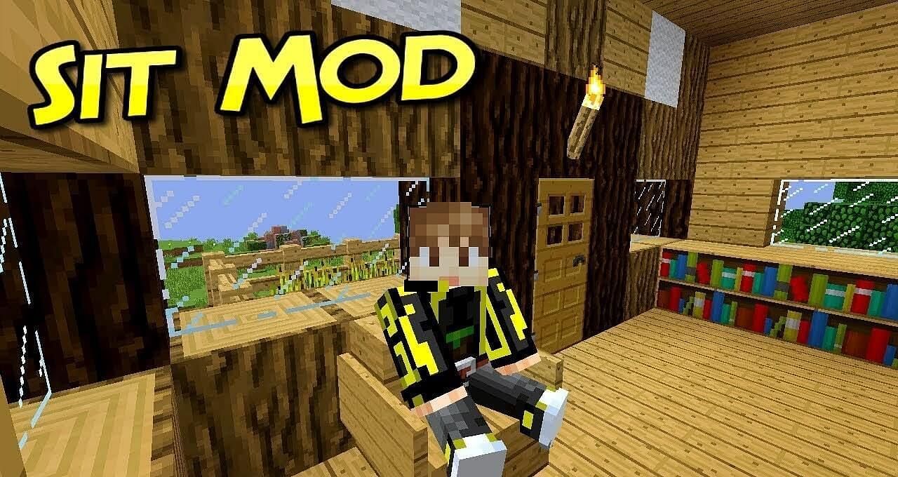 The sit mod showcased (Image via Minecraft)