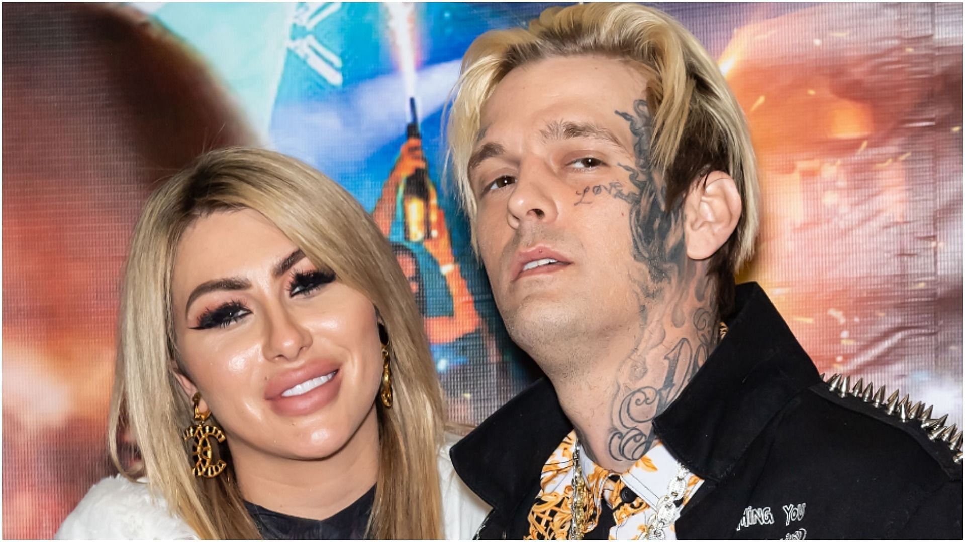 Aaron Carter and his fianc&eacute;e Melanie Martin attend the Celebrity Boxing Face-Off between Lamar Odom &amp; Aaron Carter on April 10, 2021, in Philadelphia, Pennsylvania (Image by Gilbert Carrasquillo/WireImage via Getty Images)