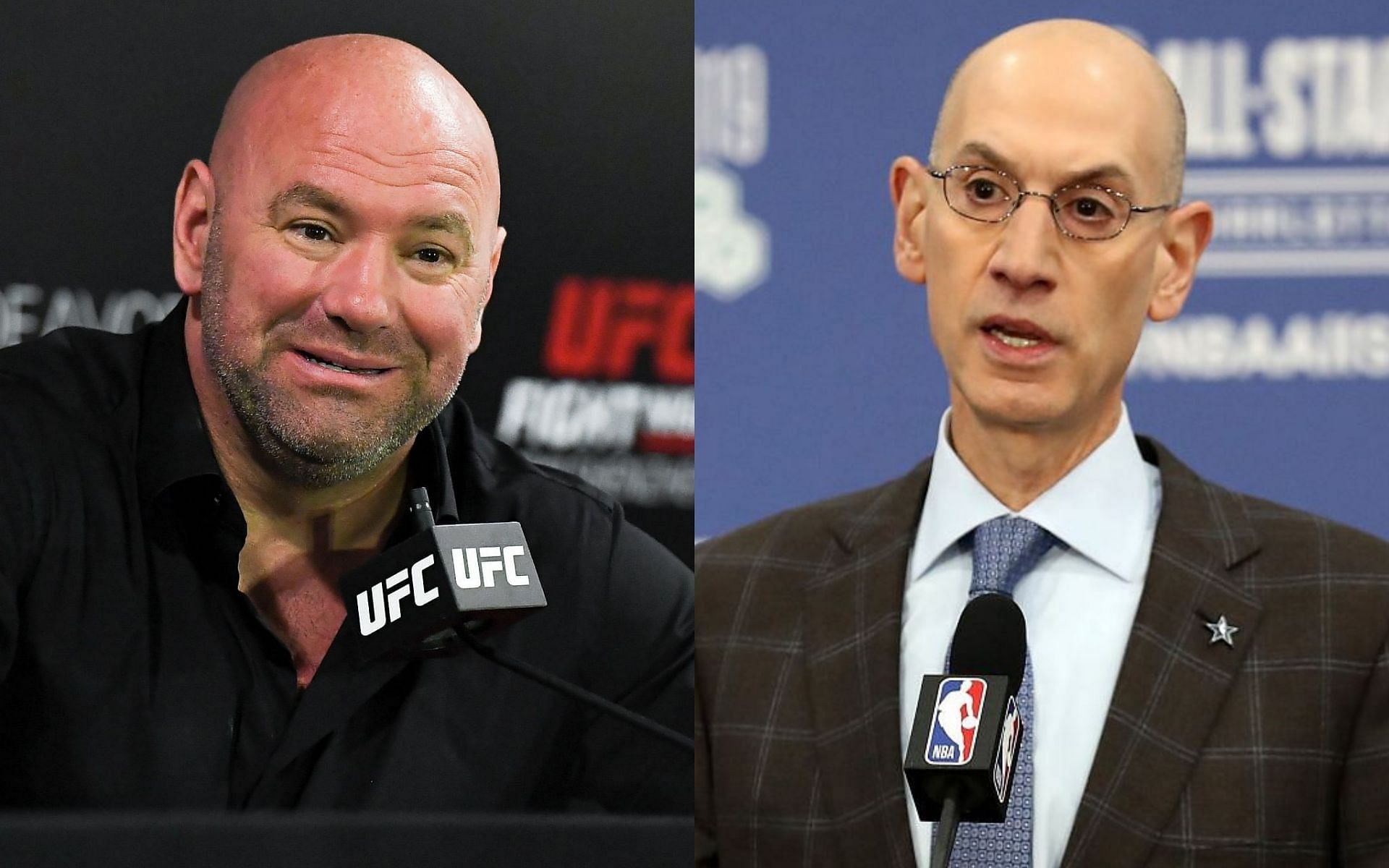 UFC president Dana White (left) and NBA Commissioner Adam Silver (right)