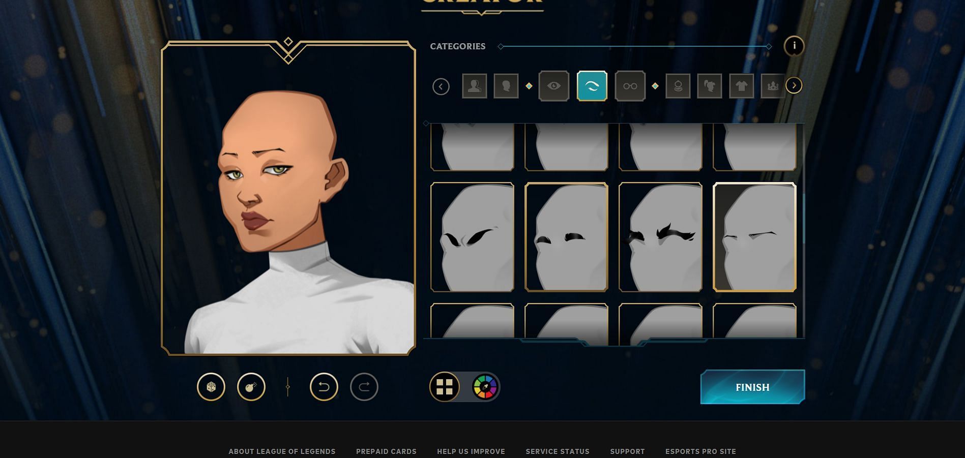 Choosing eyebrows (Image via League of Legends)
