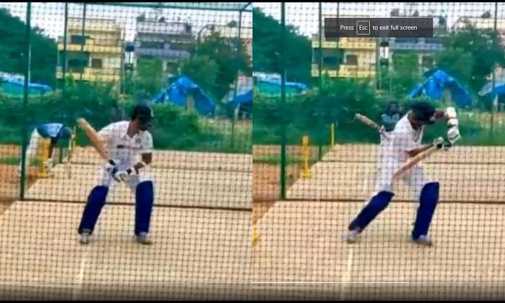 Hanuma Vihari training in the nets. (Credit: Hanuma Vihari Twitter)