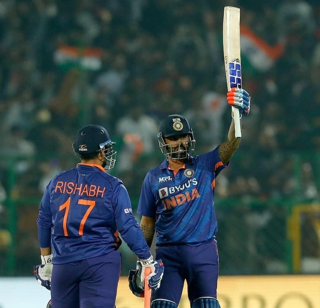 Suryakumar Yadav (R) has now scored three half-centuries in seven T20I innings [Credits: BCCI]