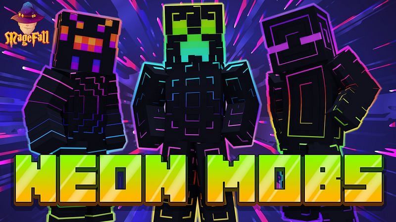 The Neon Mobs skin pack (Image via Minecraft)