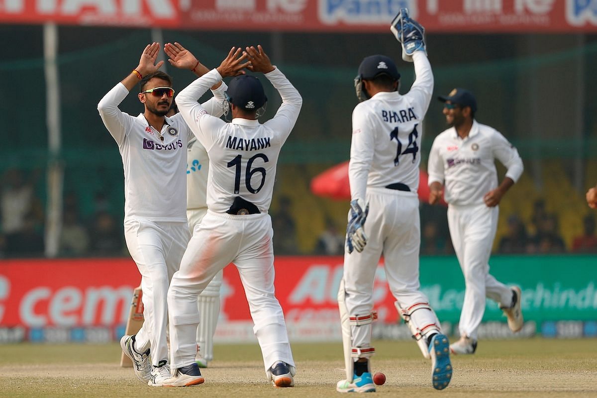 Team India celebrate a wicket on Day 5. Pic: BCCI