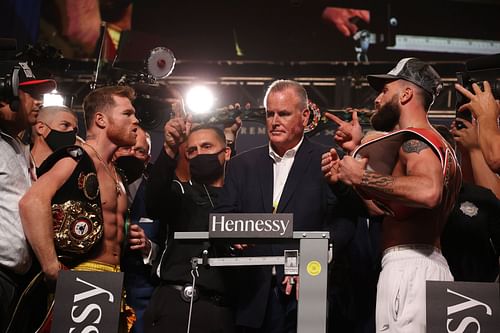 Canelo Alvarez v Caleb Plant weigh-in