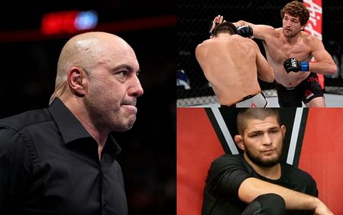 Joe Rogan (left), Ben Askren (top), and Khabib Nurmagomedov (bottom)