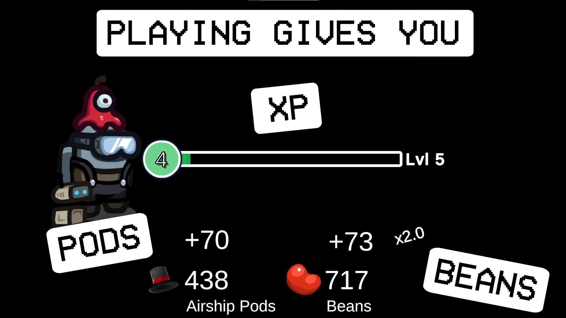 Higher levels improve your Pod multiplier (Image via Innersloth)