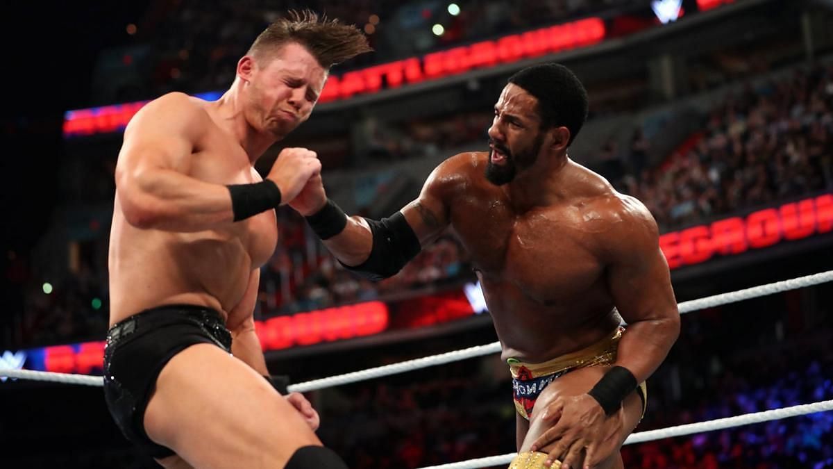 Fred Rosser AKA Darren Young pictured here with The Miz