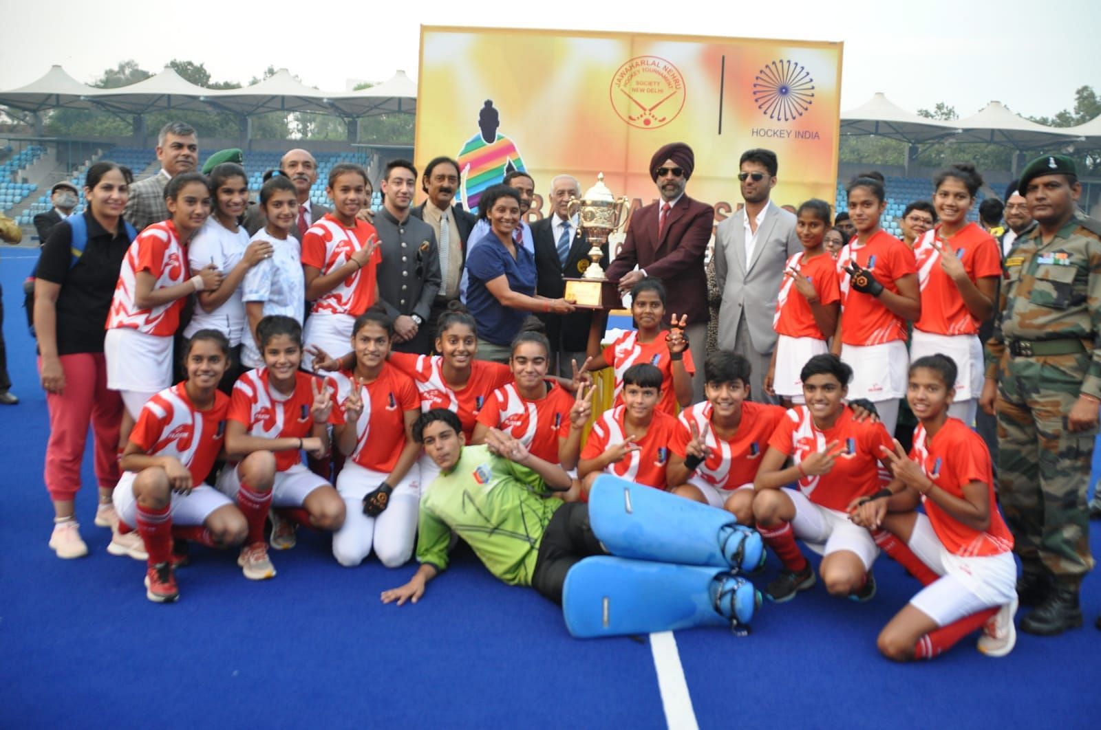 Haryana&rsquo;s Directorate General National Cadet Corps (NCC) team won INR 1.5 lacs (Photo credit - Nehru hockey)